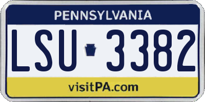 PA license plate LSU3382