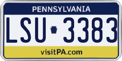 PA license plate LSU3383