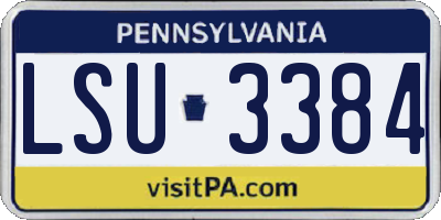 PA license plate LSU3384