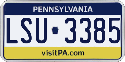 PA license plate LSU3385