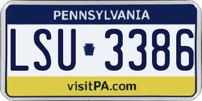 PA license plate LSU3386