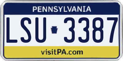 PA license plate LSU3387