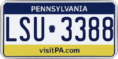 PA license plate LSU3388