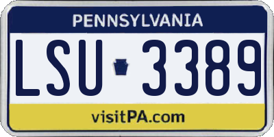 PA license plate LSU3389