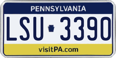 PA license plate LSU3390