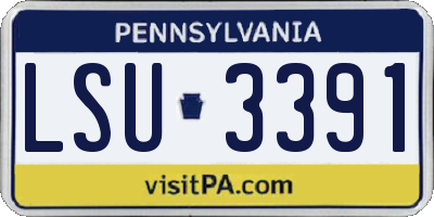 PA license plate LSU3391
