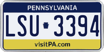 PA license plate LSU3394