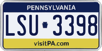 PA license plate LSU3398