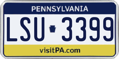PA license plate LSU3399
