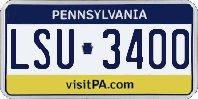 PA license plate LSU3400