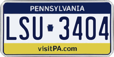 PA license plate LSU3404
