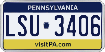 PA license plate LSU3406