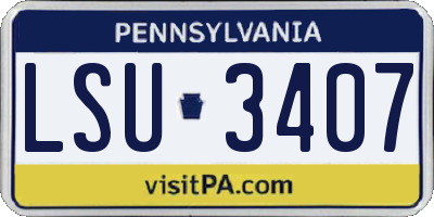 PA license plate LSU3407