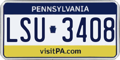 PA license plate LSU3408