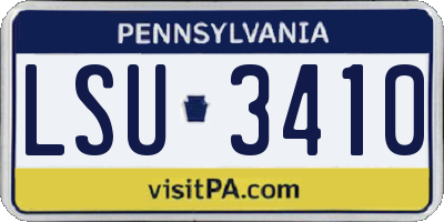 PA license plate LSU3410