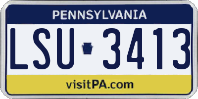 PA license plate LSU3413