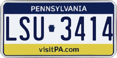 PA license plate LSU3414