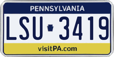 PA license plate LSU3419
