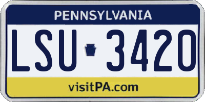 PA license plate LSU3420