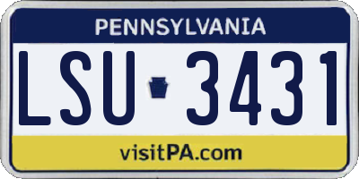 PA license plate LSU3431