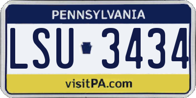 PA license plate LSU3434