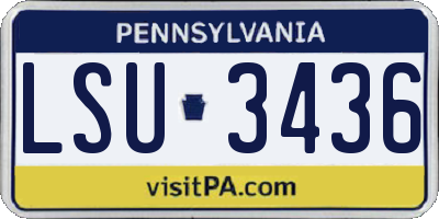 PA license plate LSU3436
