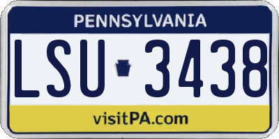 PA license plate LSU3438