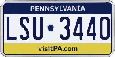 PA license plate LSU3440