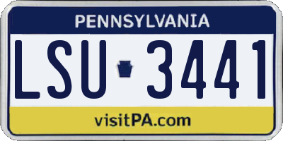 PA license plate LSU3441