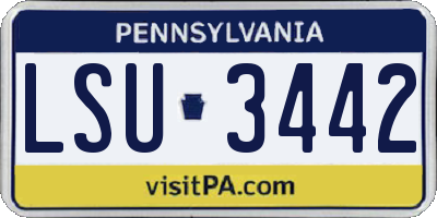PA license plate LSU3442