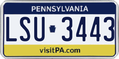 PA license plate LSU3443