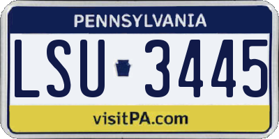 PA license plate LSU3445