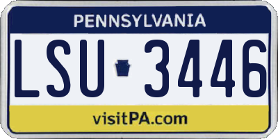 PA license plate LSU3446