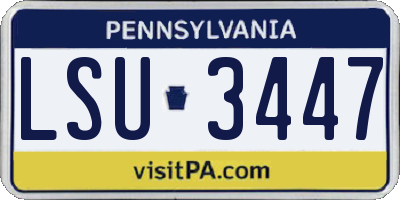 PA license plate LSU3447