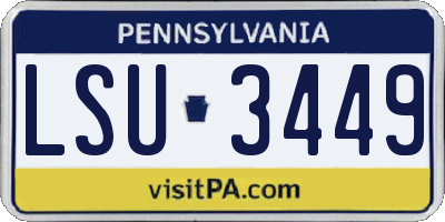 PA license plate LSU3449