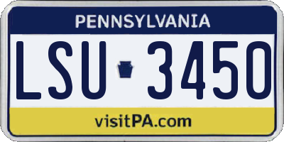 PA license plate LSU3450