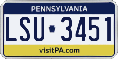 PA license plate LSU3451