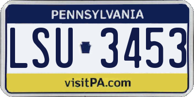 PA license plate LSU3453
