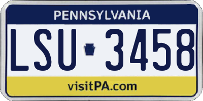 PA license plate LSU3458