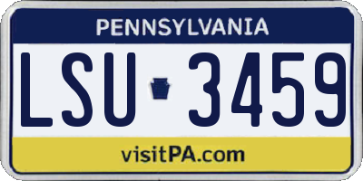 PA license plate LSU3459