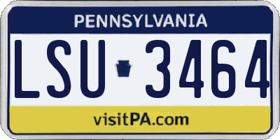 PA license plate LSU3464