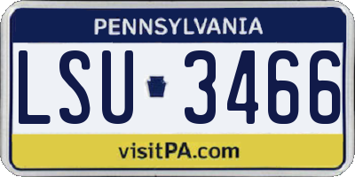 PA license plate LSU3466