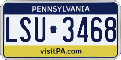 PA license plate LSU3468