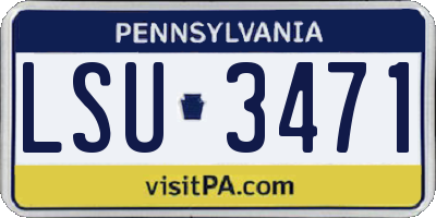PA license plate LSU3471
