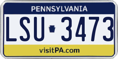 PA license plate LSU3473