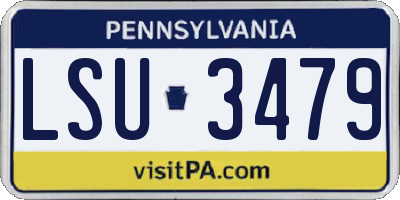 PA license plate LSU3479