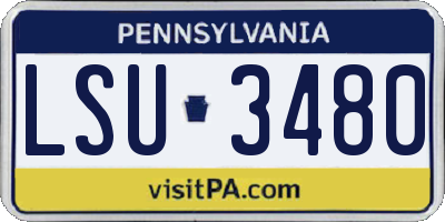 PA license plate LSU3480