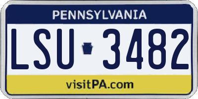 PA license plate LSU3482