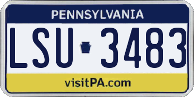 PA license plate LSU3483