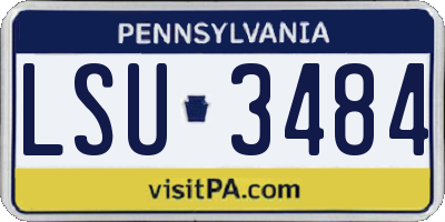 PA license plate LSU3484